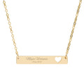 Collar “Mujer Virtuosa” – Barra Dorada con Corazón