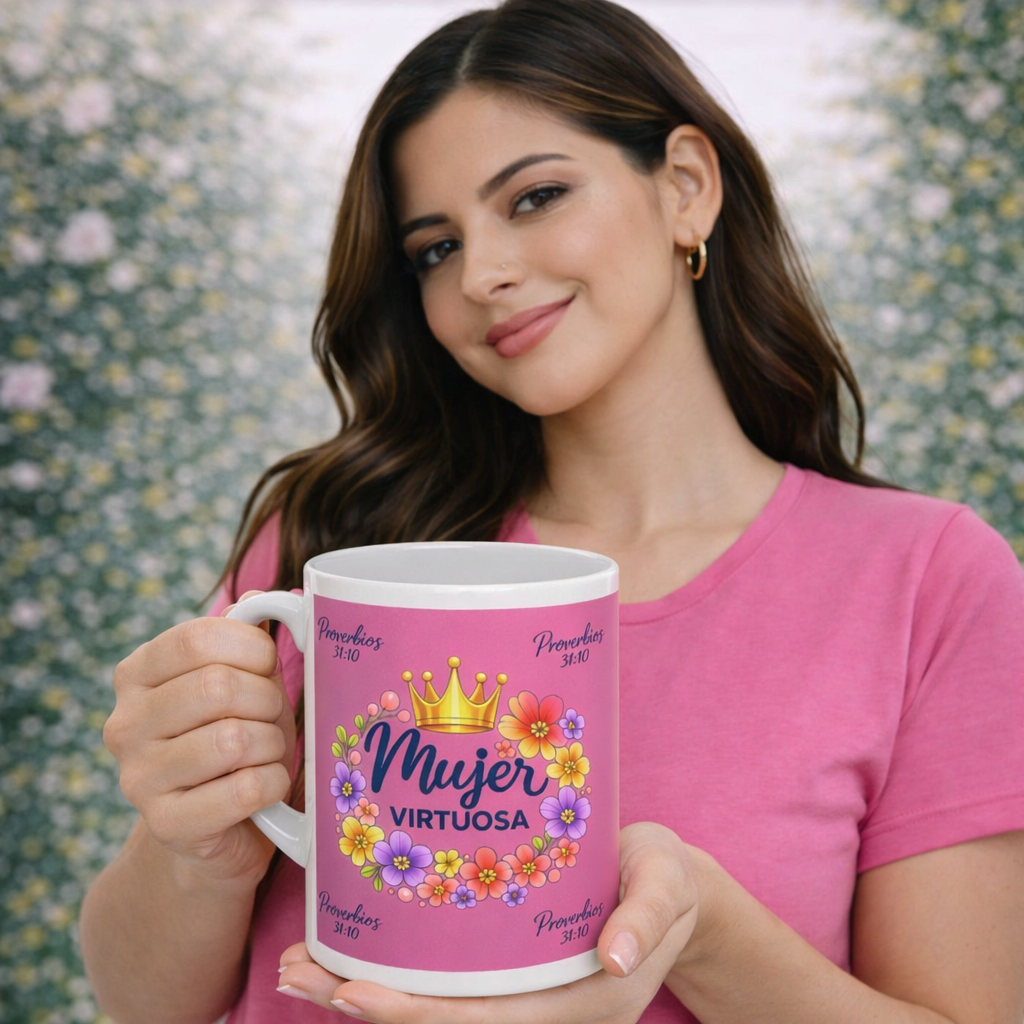 Taza Mujer Virtuosa Floral